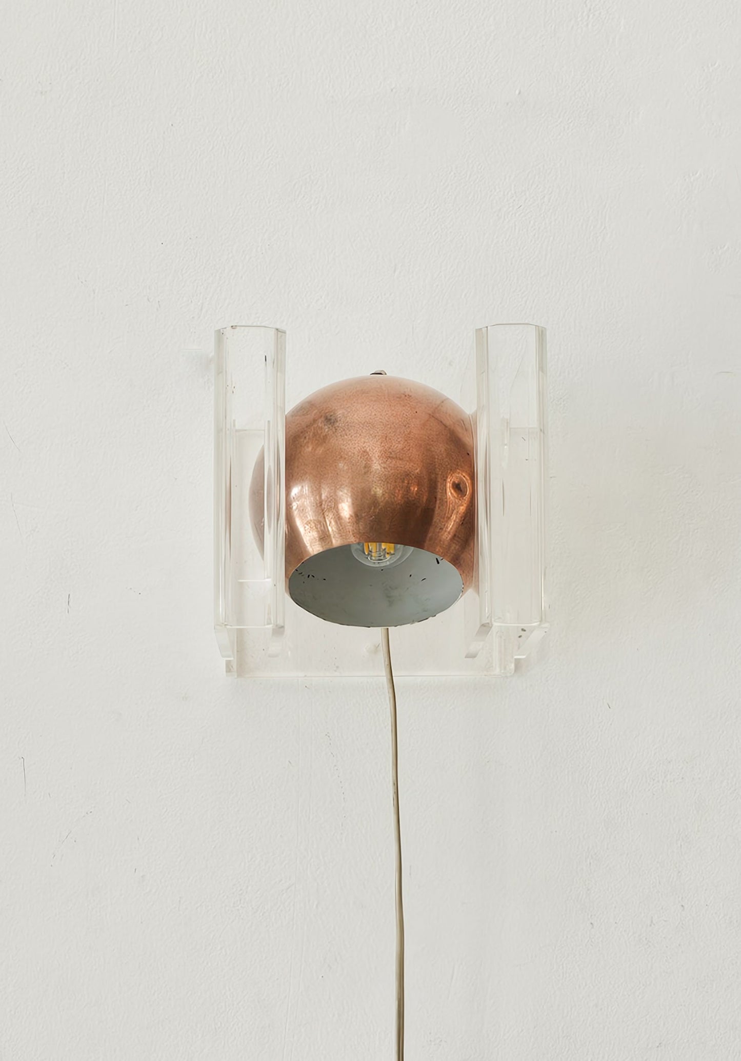 1970s Space Age Lucite and Copper Lamp