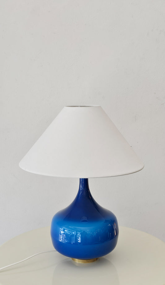 Mid-Century Danish Blue Glass Table Lamp, 1960s