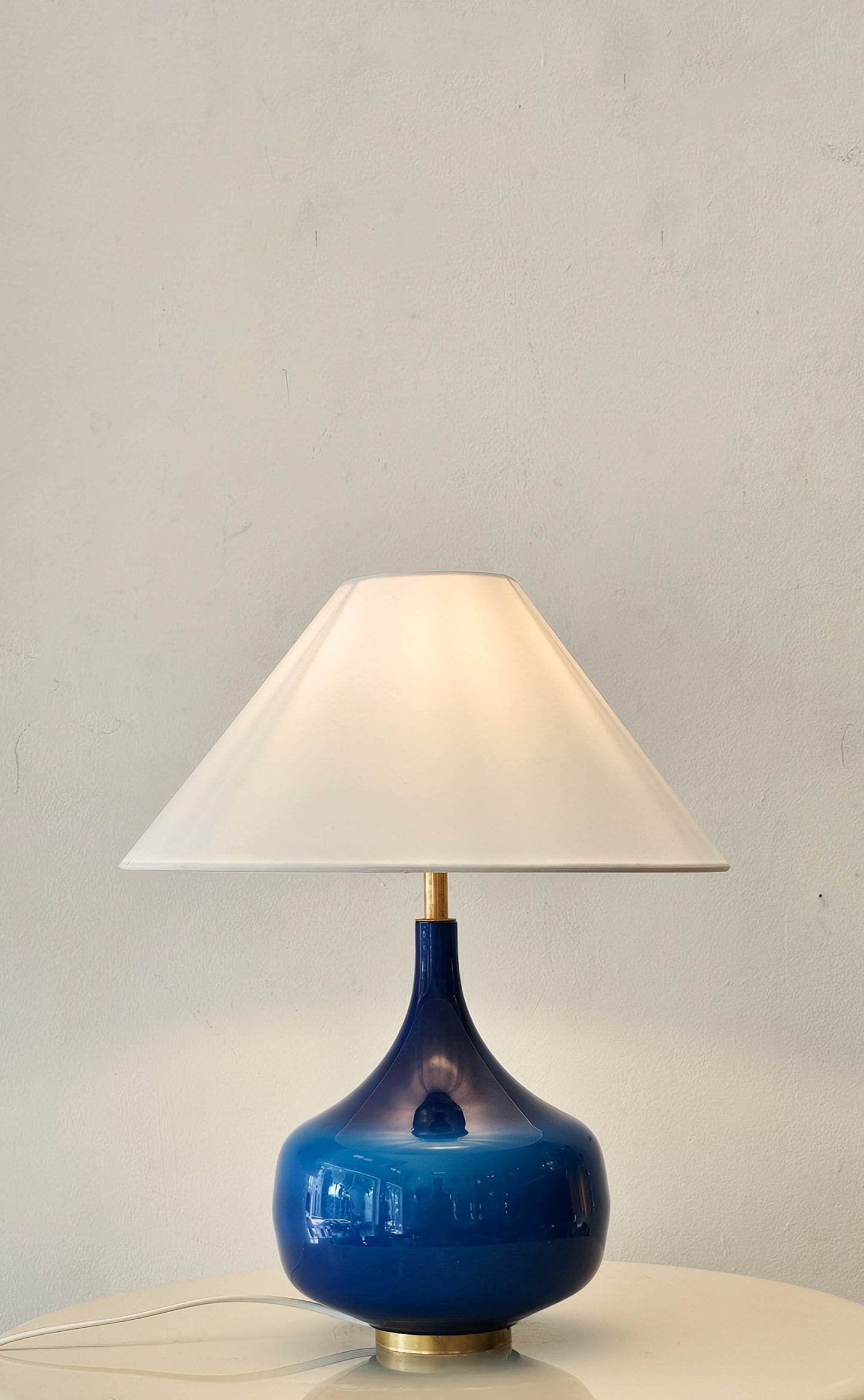 Mid-Century Danish Blue Glass Table Lamp, 1960s