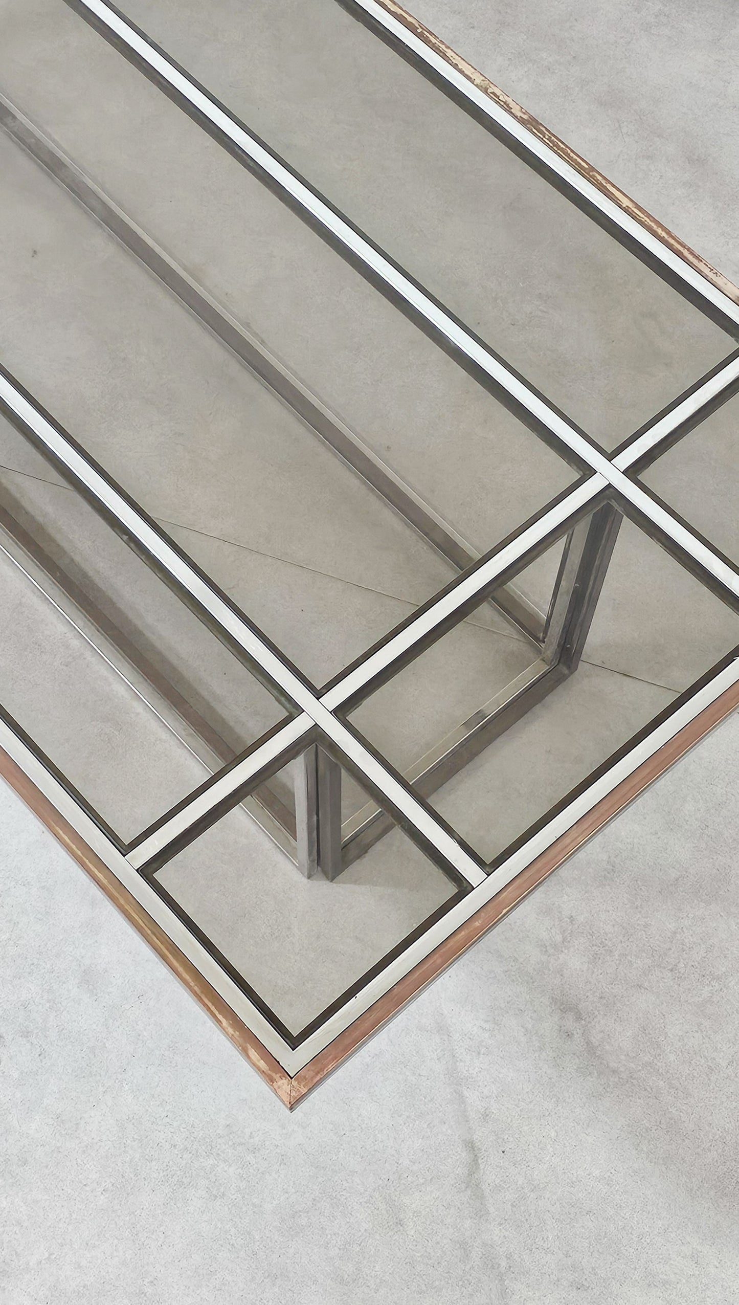 Vintage Brass & Chrome Coffee Table by Romeo Rega, 1970s