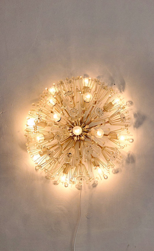 Vintage Brass Starburst Chandelier by Emil Stejnar for Rupert Nikoll, Austria, 1960s