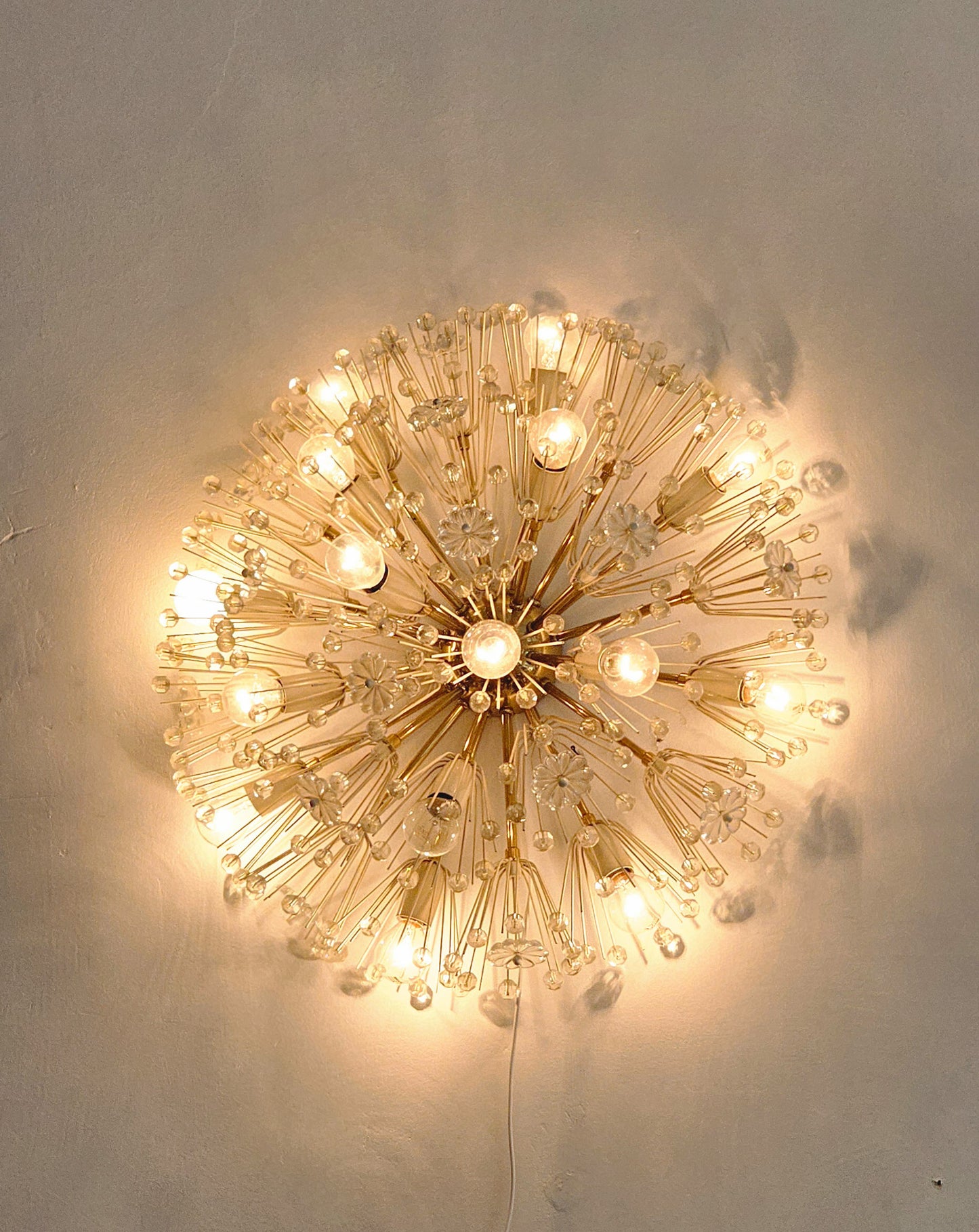 Vintage Brass Starburst Chandelier by Emil Stejnar for Rupert Nikoll, Austria, 1960s