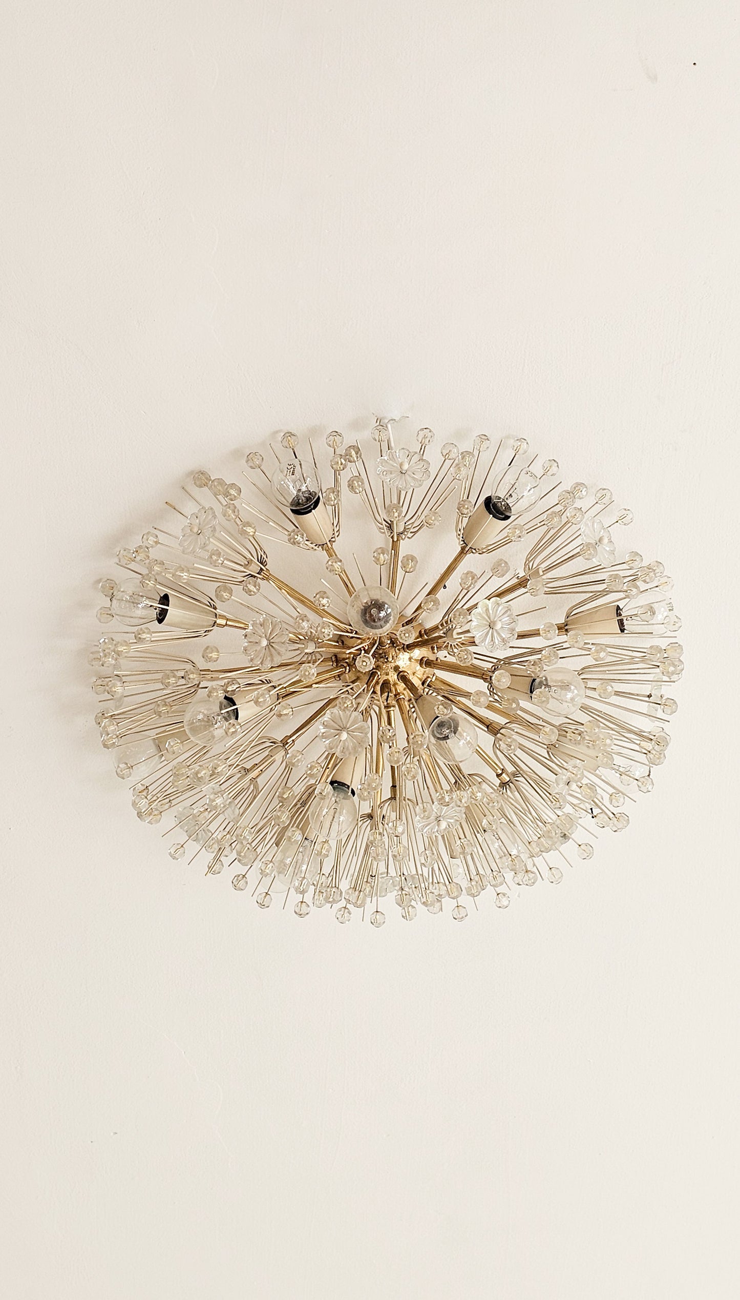 Vintage Brass Starburst Chandelier by Emil Stejnar for Rupert Nikoll, Austria, 1960s