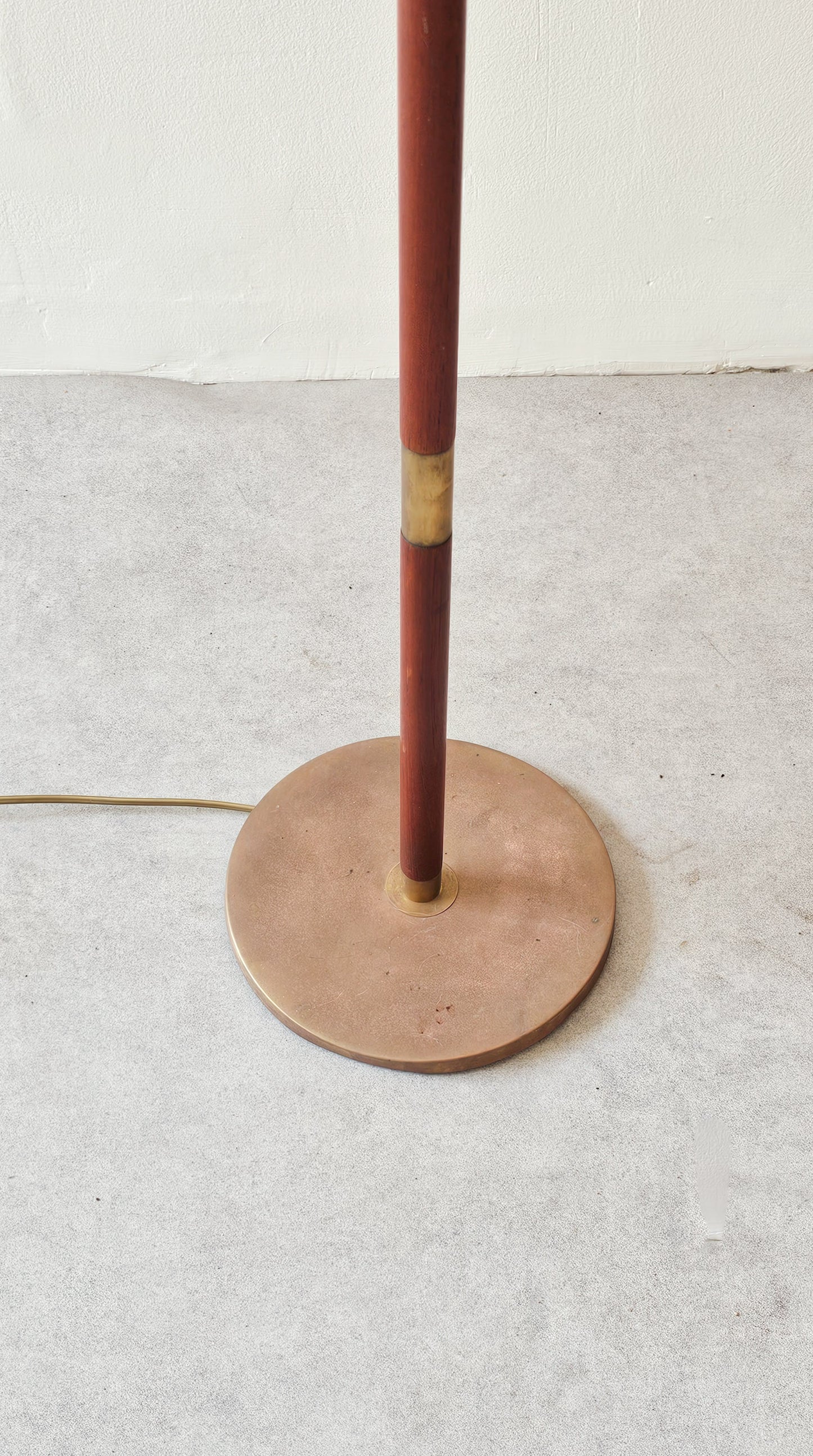 Mid-Century Danish Floor Lamp in Teak & Brass, 1960s