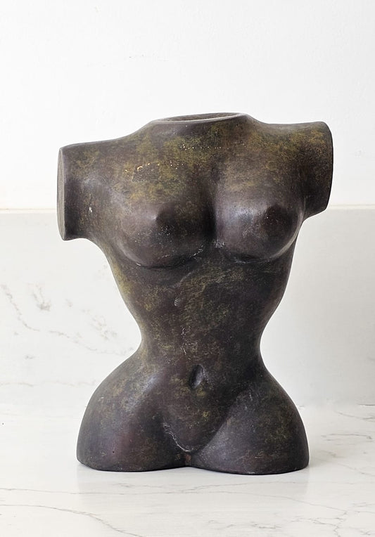 Large Bronze Female Torso Sculpture
