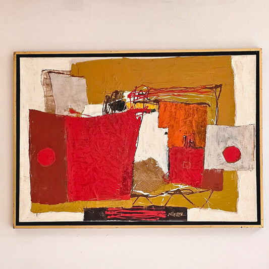 Vintage Abstract Painting by Moshe Leider